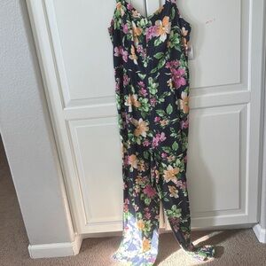 Old Navy Floral Print Jumpsuit - Navy and Multicolor